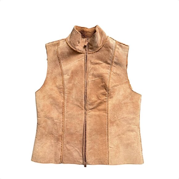 Express Suede Sherpa Vest - M - Picture 1 of 5
